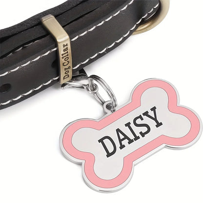 1PC Custom Engraved Name Tag for Pets Personalized Zinc Alloy Bone-Shaped ID