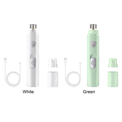 Electric Pet Nail Grinder Low-Noise LED Light 2-Speed with Polisher Wheel for Small/Medium/Large Pets