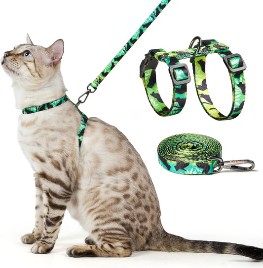 Cat Harness & Leash Set  All Sizes (Green)