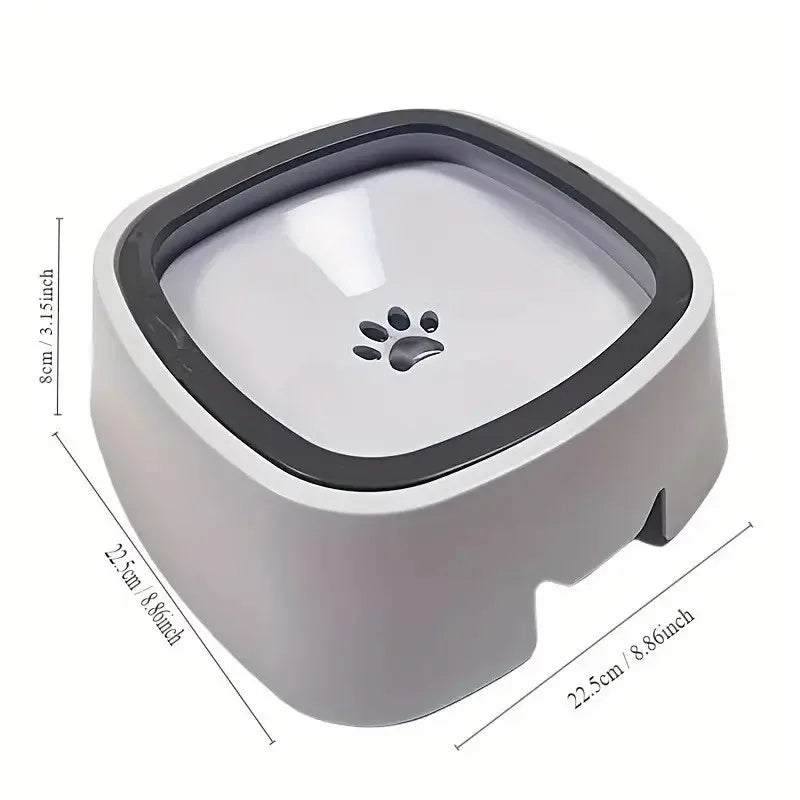 Spill-Proof Plastic Pet Water Bowl with Non-Slip Base & Floating Filter