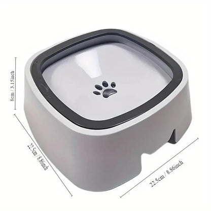 Spill-Proof Plastic Pet Water Bowl with Non-Slip Base & Floating Filter
