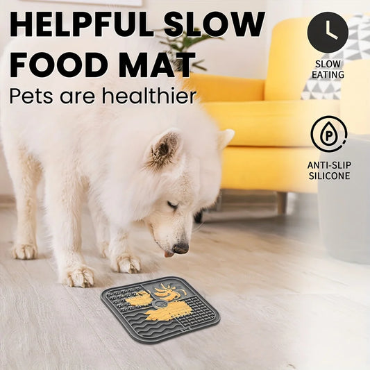 Silicone Slow Feeder Mat  Bathing Distraction