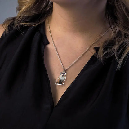 Custom Cat Dog Photo Necklace Single Sided Pet Memorial Gifts