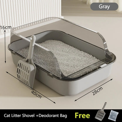 Cats Sandbox Large Capacity Open Cat Litter Box Anti-Splash
