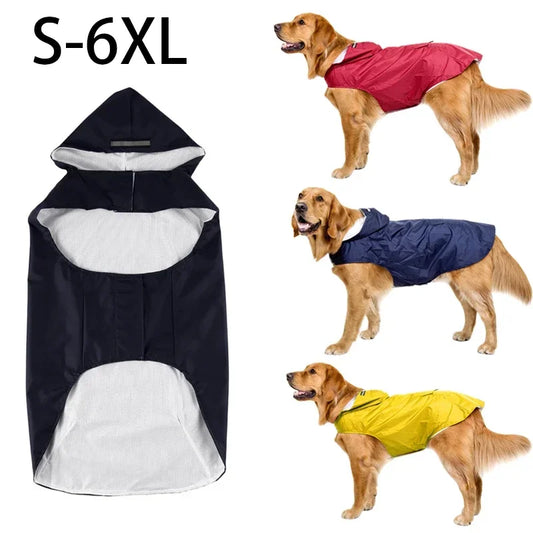Pet Raincoat Reflective Stripe Rain Jacket  S-6XL