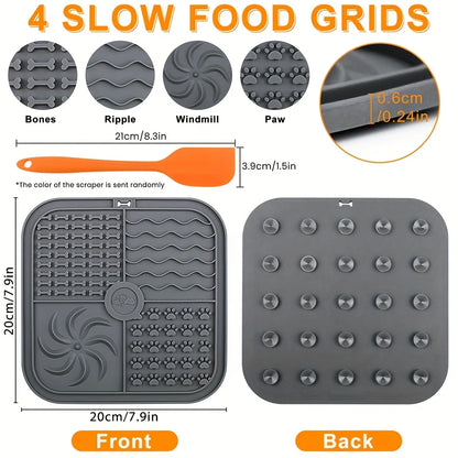 Silicone Slow Feeder Mat  Bathing Distraction