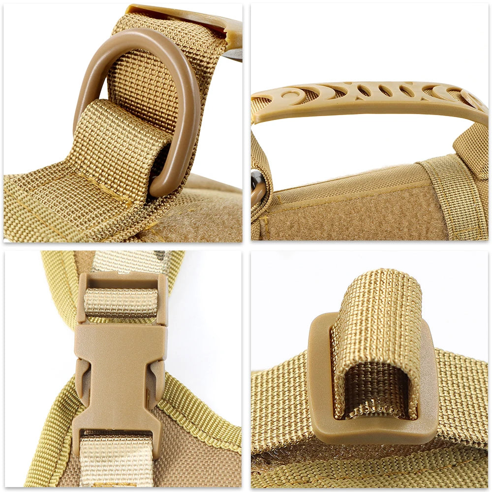 Tactical Cat Small Dog Harness with Leash and 9 Patches  Vest with Handle