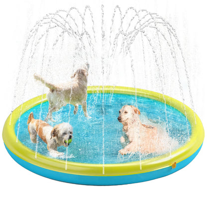 Splash Pad for Pets, Non-Slip Splash Pad  Outdoor Water Toys, Sprinkler Pool for Dogs Outdoor Play