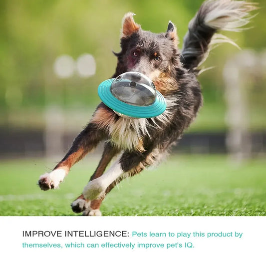 Flying Saucer Pet Game Toy Chew Slow Food Feeder Ball