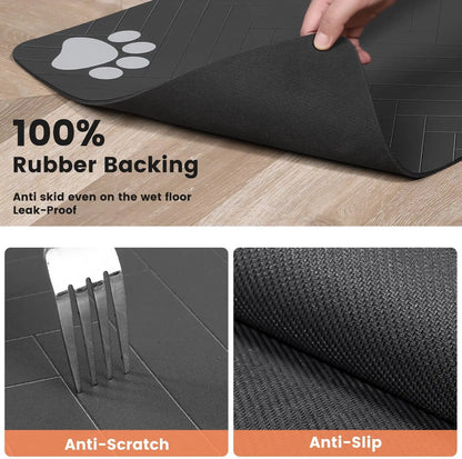 Pet Feeding Mat Absorbent for Food and Water Bowl