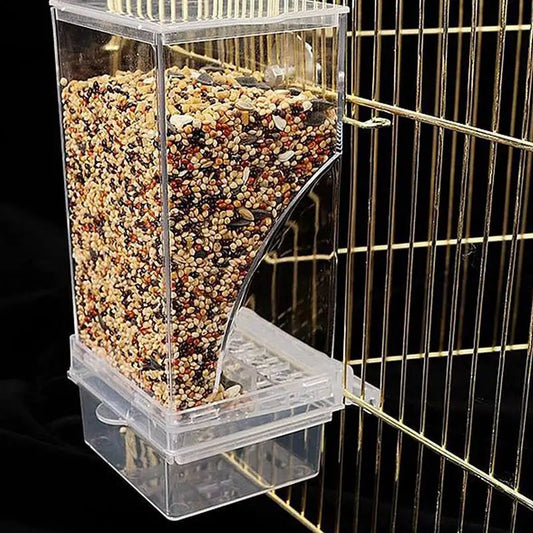 Acrylic Bird Feeders Anti Spill Feeder Drinker For Bird Cage
