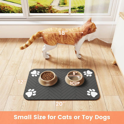 Pet Feeding Mat Absorbent for Food and Water Bowl
