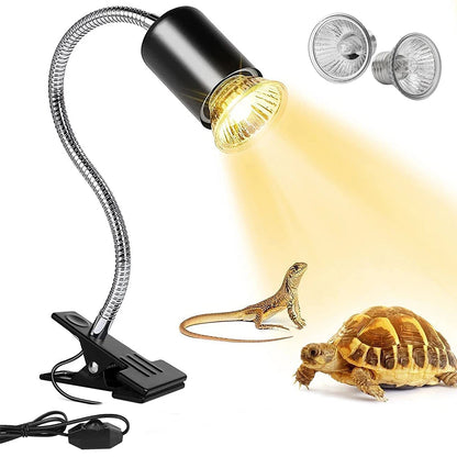 Reptile Heat Lamp 50W UVA UVB Light Rotatable Basking Light Dimmable