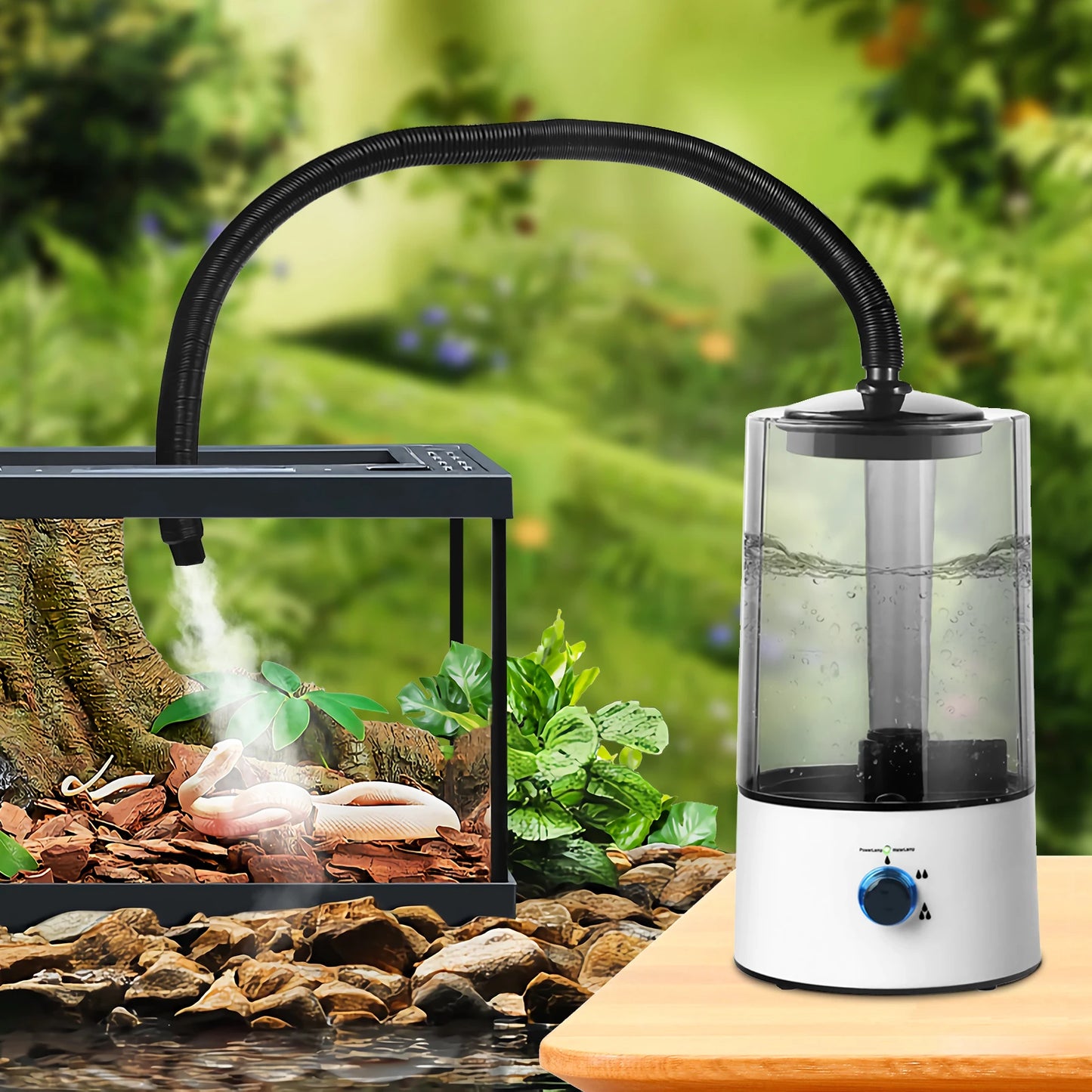 Reptile Humidifier 4L with Tube, Mist Humidifier for Reptile Amphibians Snakes Turtles
