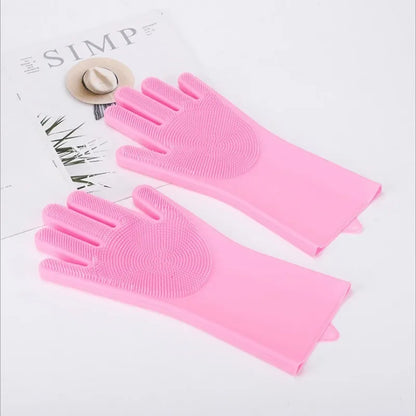 Silicone Pet Hair Removal Gloves Massage Bath and  Shower Gloves