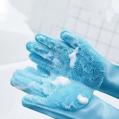 Silicone Pet Hair Removal Gloves Massage Bath and  Shower Gloves