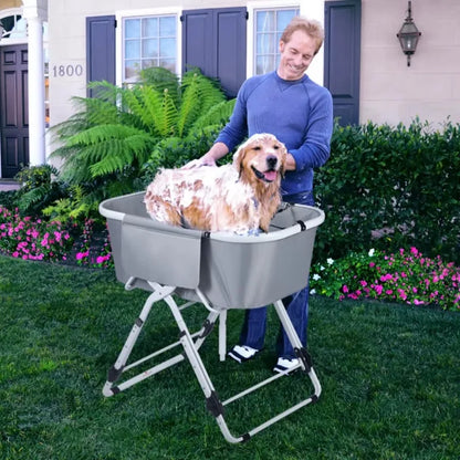 Elevated Dog Bath Tubs Foldable Pet Bathing Station Adjustable