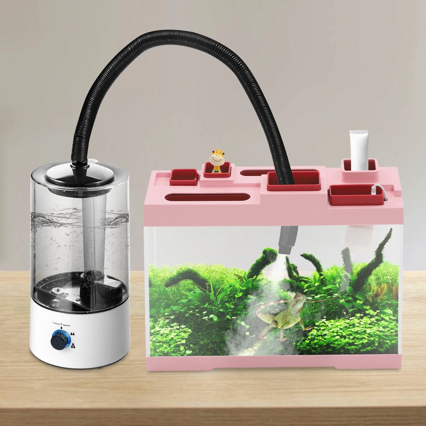 Reptile Humidifier 4L with Tube, Mist Humidifier for Reptile Amphibians Snakes Turtles