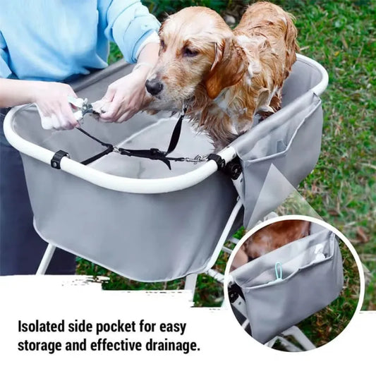 Elevated Dog Bath Tubs Foldable Pet Bathing Station Adjustable