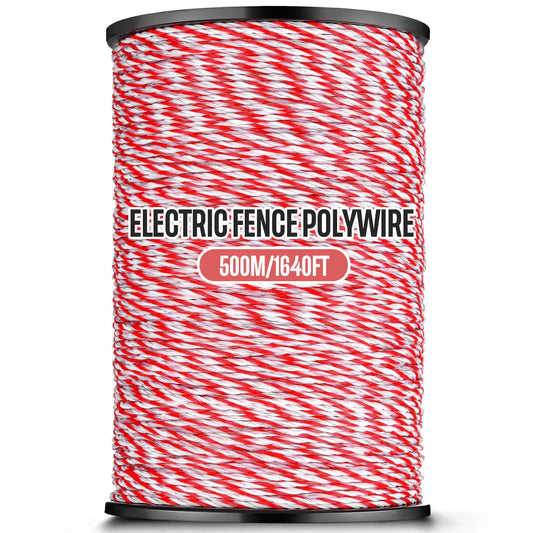 200/500M Roll Electric Fence Rope Poly wire with Steel Poly Rope Fencing  Low Resistance Wire