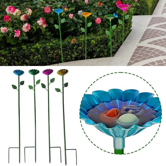 Bee Watering Station Metal  Butterfly Bath Bowl Bee Feeder For Garden Yard Decor