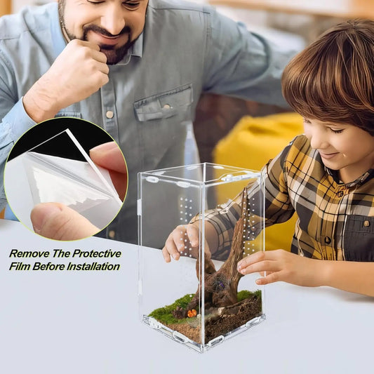 Acrylic  Reptile Terrarium Habitat Breeding Box Reptiles Cage