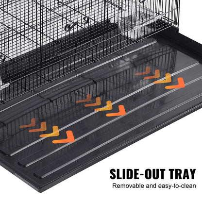 30inch Pet Bird Cage Metal with Rolling Stand Tray