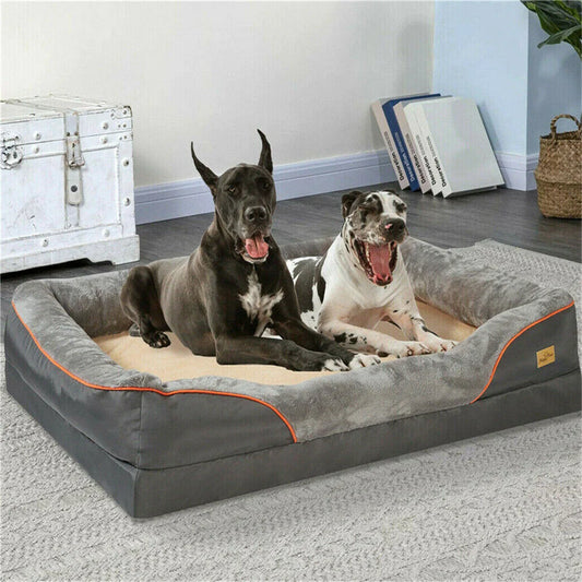 Jumbo Large Orthopedic Dog Bed Memory Foam Waterproof Elevated Cushion Removable Cover