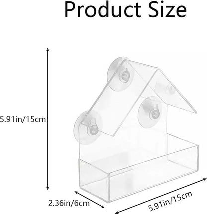 Window Bird Feeder with Strong Suction Cups for Watching Wild Birds