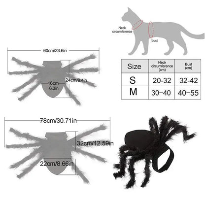 Halloween Pet Spider Costume Black Spooky Spider For Dogs Cats Cosplay Outfit