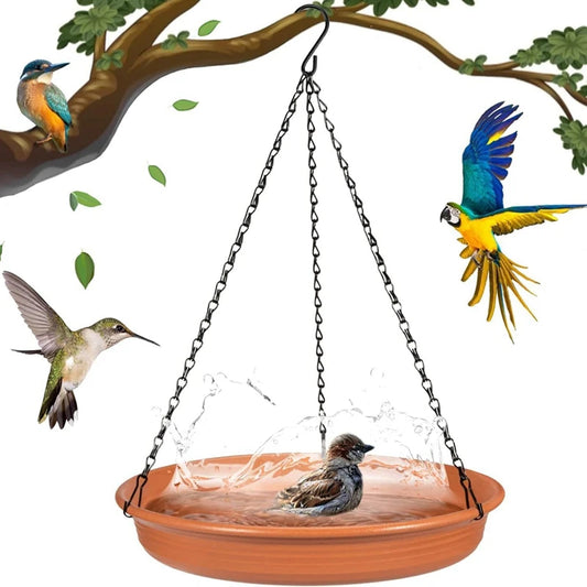 Hanging Bird Feeding Dish Water Bowl Bird Bath for Outdoor