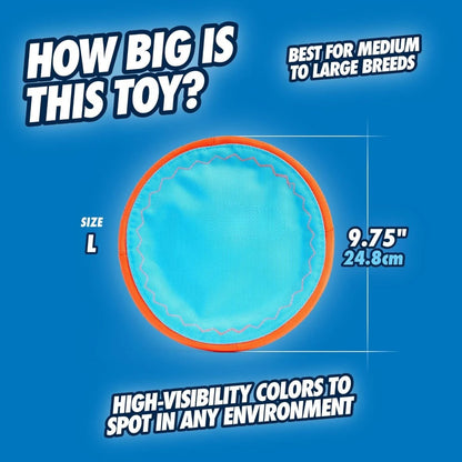 Flying Disc Dog Toy - Water Floating Flyer - Durable Nylon Construction with Soft Rubber Edges