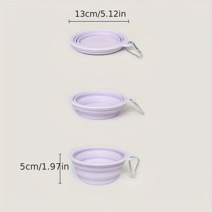 11.83oz Pet Folding Silicone Bowl Travel Portable Pet Feeding Water