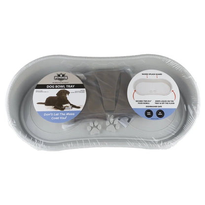Elevated Dog Bowl Stand with Splash Guard Portable Feeding Tray