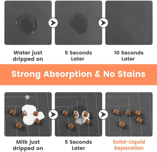 Pet Feeding Mat Absorbent for Food and Water Bowl