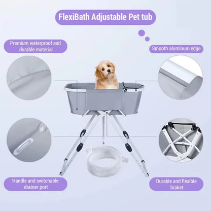 Elevated Dog Bath Tubs Foldable Pet Bathing Station Adjustable