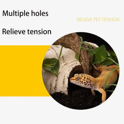 Reptile  Cave Small Animal Hideaway Artificial Birch Resin
