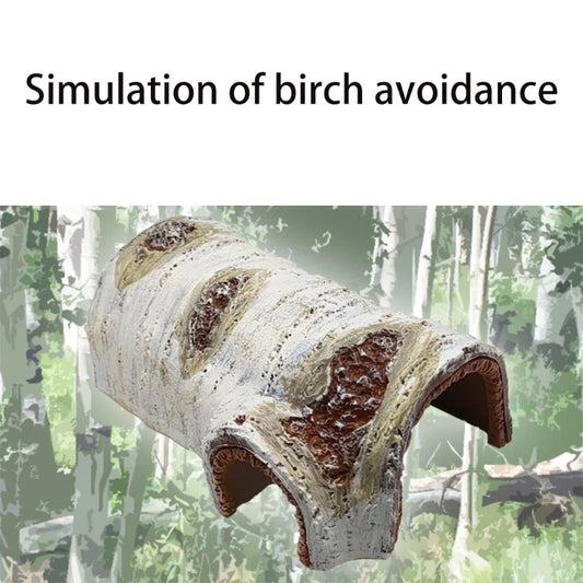 Reptile  Cave Small Animal Hideaway Artificial Birch Resin