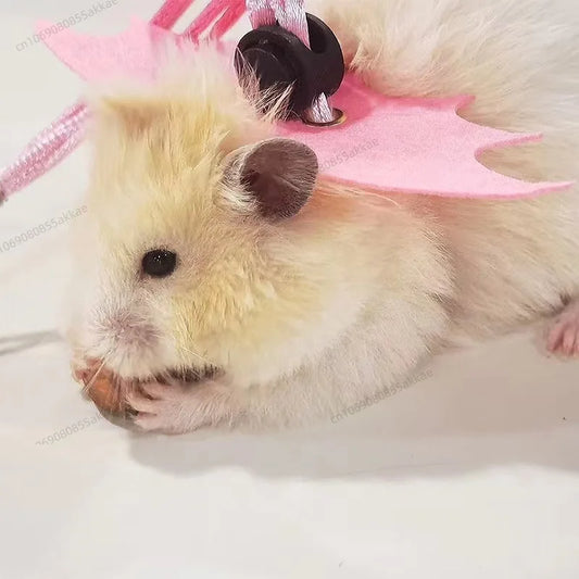 Small Animal Bat Wing Costume Leash Rope  Hamster Rat