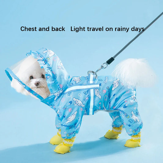 Pet Raincoat Waterproof Hood Rain Jacket for Dogs of all Sizes