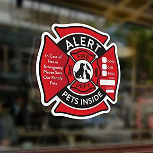 Pet Alert Safety Fire Rescue Sticker Emergency Pet Inside Decal  Pet In House Window Sign