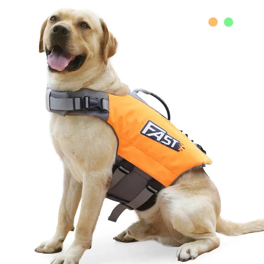 Dog Life Jacket, Adjustable Reflective Safety Vest for Swimming, Surfing, or Pool Use