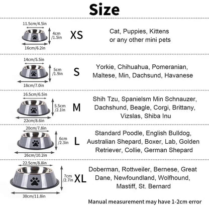 Stainless Steel Pet Bowl Multi-Specification Anti-fall Food Bowl