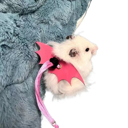 Small Animal Bat Wing Costume Leash Rope  Hamster Rat