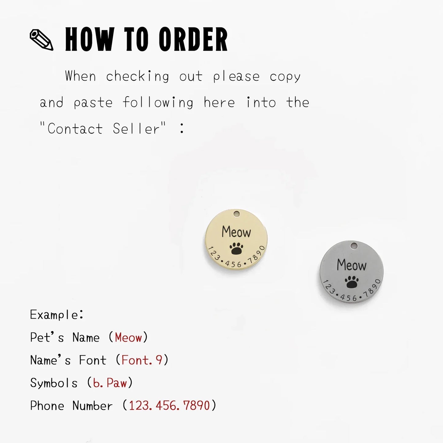 Personalized Pet  ID Tag Custom Engraved  Charm