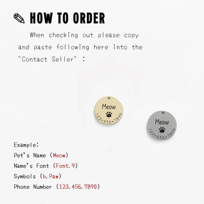 Personalized Pet  ID Tag Custom Engraved  Charm