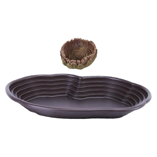 Reptile Bathing Dish Tortoise Feeder Amphibians Reptile Water Food Bowl