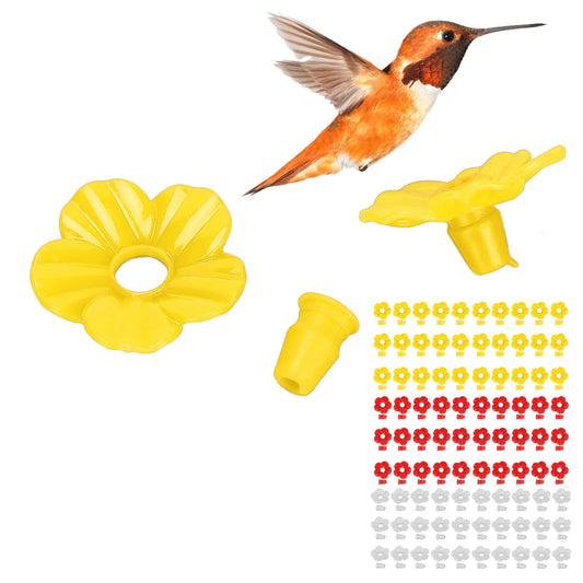 30 Sets Hummingbird Feeder Flowers Plastic Multicolor