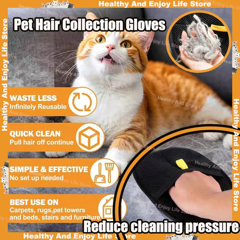 Pet Hair Cleaning And Collection Gloves Double-sided Glove