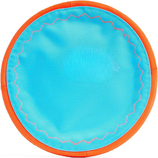 Flying Disc Dog Toy - Water Floating Flyer - Durable Nylon Construction with Soft Rubber Edges